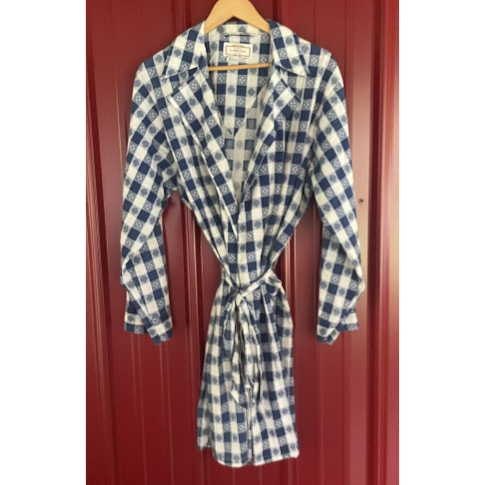 Weldon Robe Pajama Plaid‎ Flour Print Beach Lounge Cotton Mens Large Lightweight